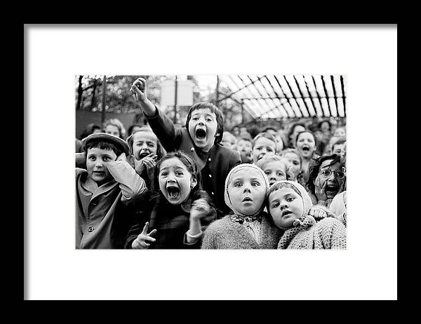 Arts Culture And Entertainment Framed Print featuring the digital art Puppet Audience by Alfred Eisenstaedt