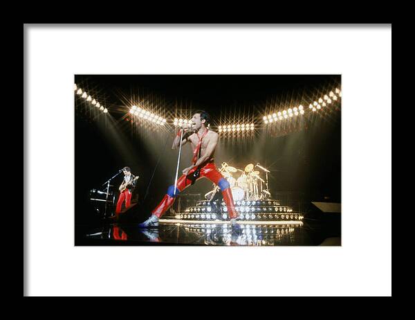Rock Music Framed Print featuring the photograph Queen Conference #1 by Michael Ochs Archives