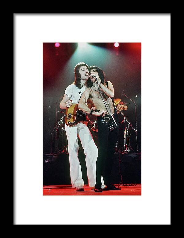 Singer Framed Print featuring the photograph Queen In Concert #1 by Michael Ochs Archives