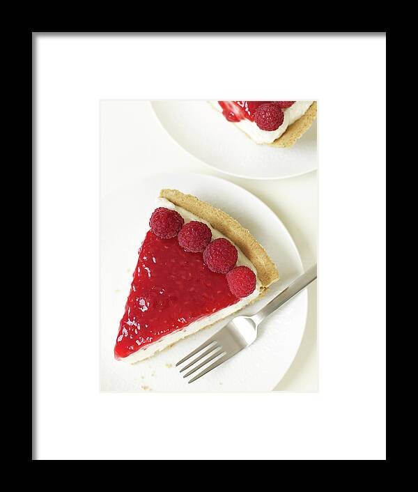 White Background Framed Print featuring the photograph Raspberry Cream Pie #1 by James Baigrie