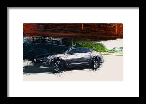 Renault Framed Print featuring the digital art Renault Talisman Draw #2 by CarsToon Concept