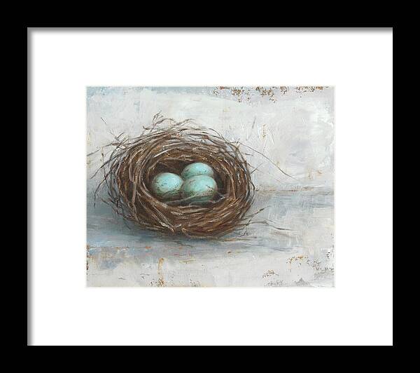 Animals & Nature Framed Print featuring the painting Rustic Bird Nest I #1 by Ethan Harper