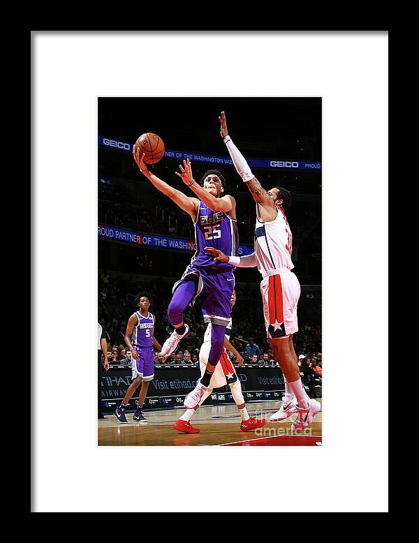 Nba Pro Basketball Framed Print featuring the photograph Sacramento Kings V Washington Wizards by Ned Dishman