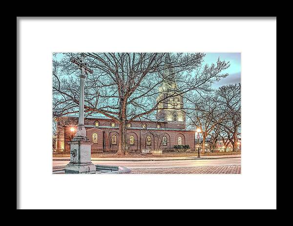 Lighting Framed Print featuring the photograph Saint Annes Circle with Fountain #1 by Jim Proctor