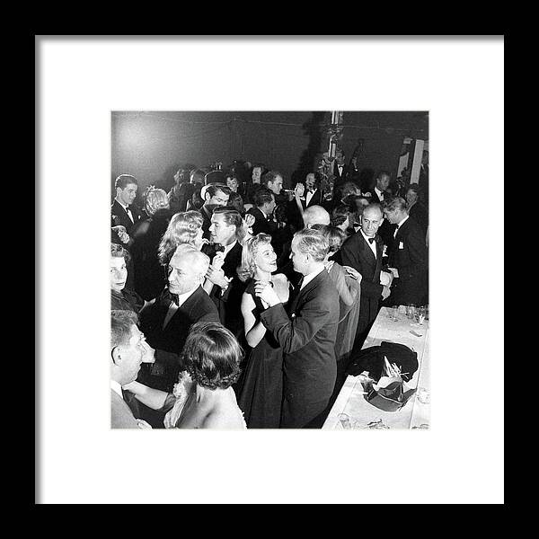 Film Framed Print featuring the photograph Sam Spiegel's Party #1 by Peter Stackpole