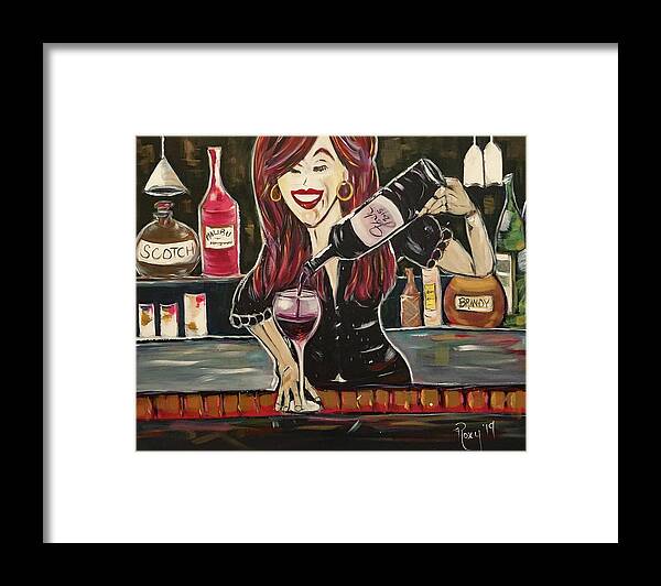Bartender Framed Print featuring the painting Sassy Notes featuring Dana Doom by Roxy Rich