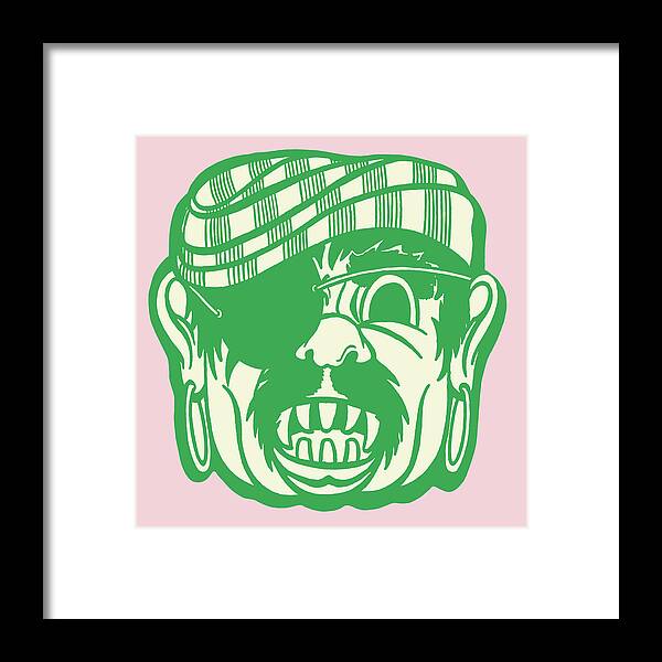 Accessories Framed Print featuring the drawing Scary Pirate #1 by CSA Images