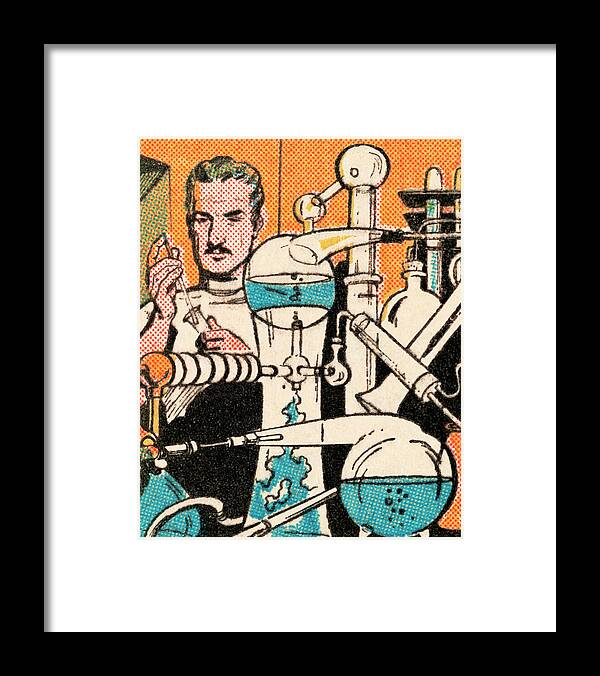 Analyze Framed Print featuring the drawing Scientist #1 by CSA Images