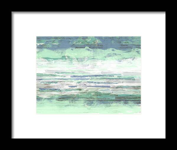 Landscapes Framed Print featuring the painting Seascape Striations I #1 by Jennifer Goldberger