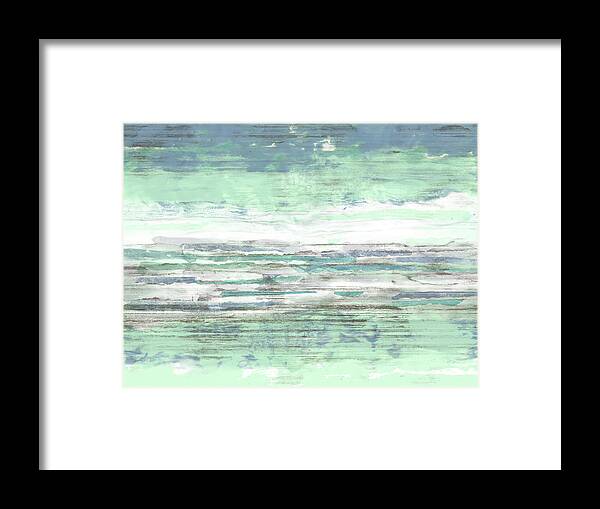 Landscapes Framed Print featuring the painting Seascape Striations II #1 by Jennifer Goldberger