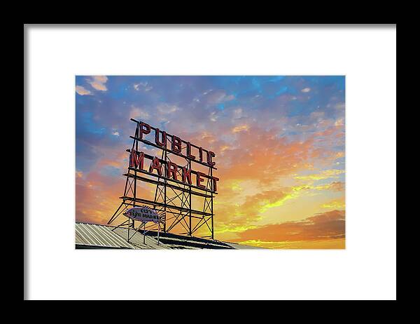 Farmers Market Framed Print featuring the photograph Seattle Public Market #1 by Darryl Brooks
