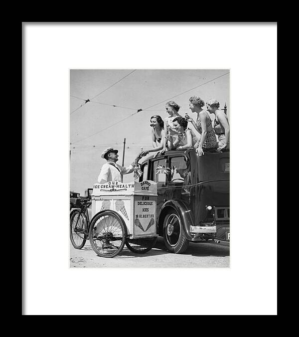 1930-1939 Framed Print featuring the photograph Selling Ice-cream #1 by Fox Photos