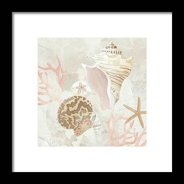Coastal & Tropical Framed Print featuring the painting Shell Collector Fresco I #1 by June Erica Vess