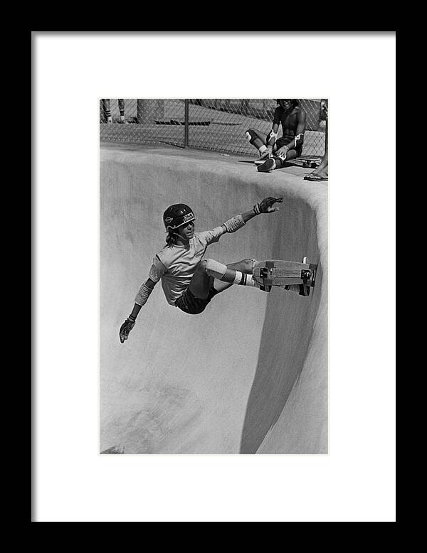 Shadow Framed Print featuring the photograph Skateboarding Becomes A Popular Sport #1 by George Rose