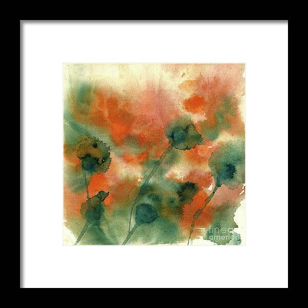 #creativemother Framed Print featuring the painting Splatter Blooms #2 by Francelle Theriot
