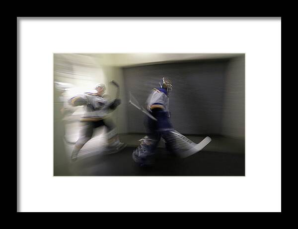 Playoffs Framed Print featuring the photograph St Louis Blues V Dallas Stars - Game #1 by Ronald Martinez