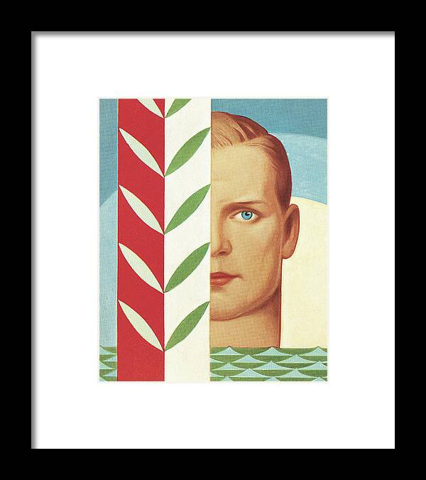 Campy Framed Print featuring the drawing Stylized Man #1 by CSA Images