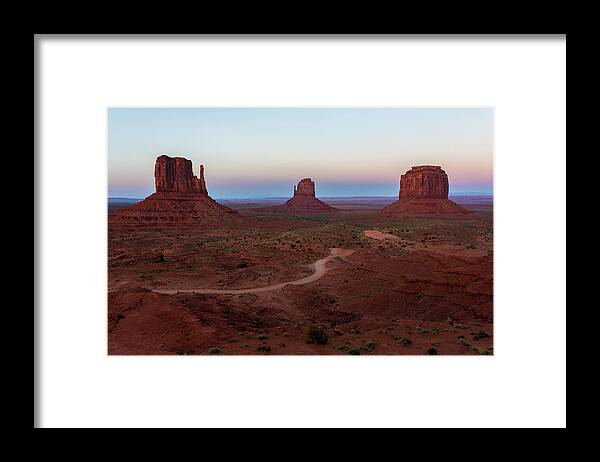 Scenics Framed Print featuring the photograph Sunset In Monument Valley, Arizona #1 by Deimagine