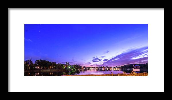 Warwick Cove Framed Print featuring the photograph Sunset Over Warwick Cove In Rhode Island #1 by Alex Grichenko