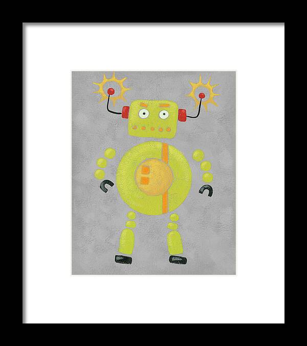 Children Framed Print featuring the painting Take Me To Your Leader IIi #1 by Chariklia Zarris