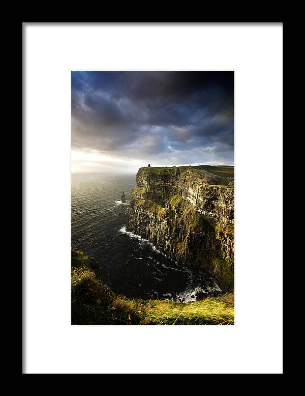 Scenics Framed Print featuring the photograph The Cliffs Of Moher In Evening Light #1 by David Clapp