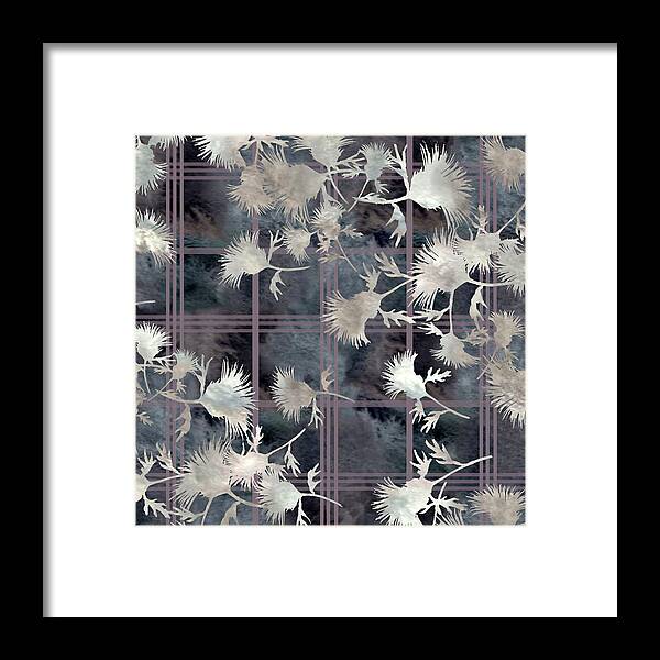 Thistle Framed Print featuring the digital art Thistle Plaid by Sand And Chi