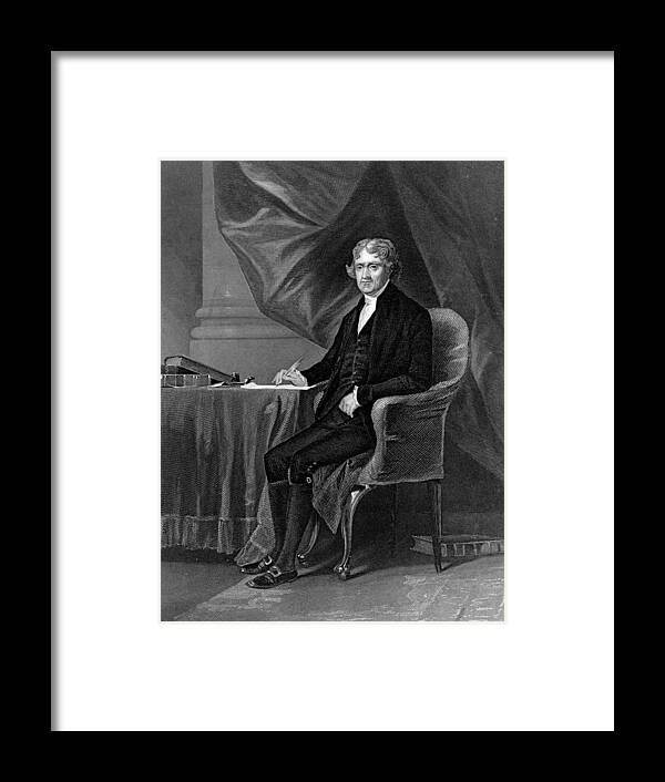 One Man Only Framed Print featuring the digital art Thomas Jefferson #1 by Hulton Archive