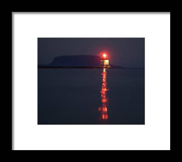 Abstract Framed Print featuring the photograph Thunder Bay Harbour Lighthouse #1 by Jakub Sisak