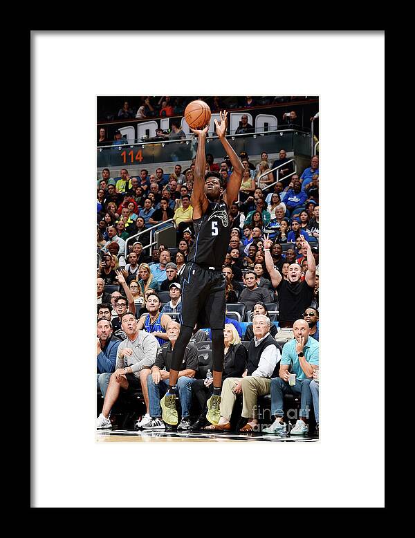 Nba Pro Basketball Framed Print featuring the photograph Toronto Raptors V Orlando Magic by Gary Bassing