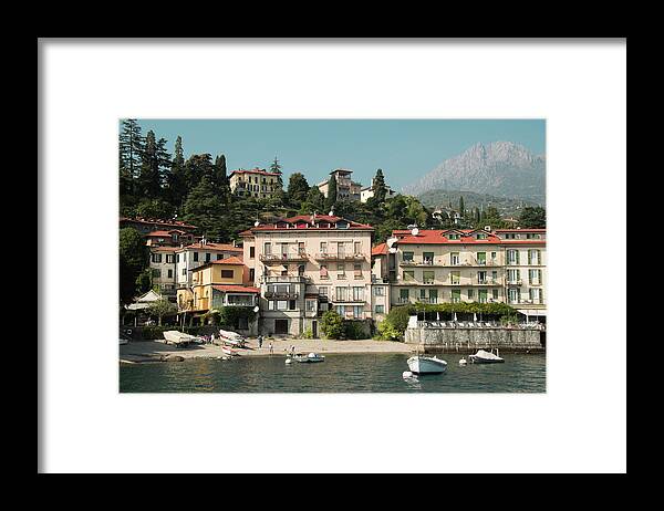 Landscape Framed Print featuring the photograph Town in the shore of Lake Como #1 by Guillermo Lizondo