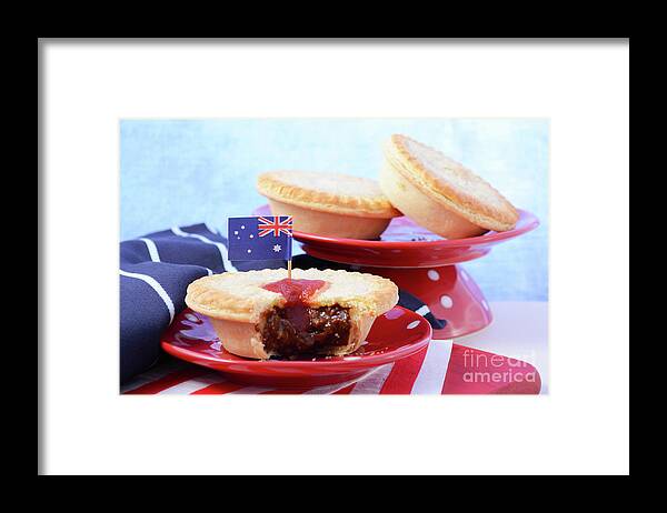 Anzac Framed Print featuring the photograph Traditional Australian Meat Pies #1 by Milleflore Images