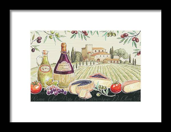 Alcohol Framed Print featuring the painting Tuscan Flavor I #1 by Daphne Brissonnet