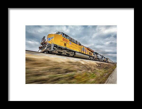 202 Framed Print featuring the photograph Union Pacific 8051 #1 by Greg Booher