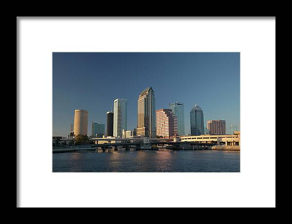 Downtown District Framed Print featuring the photograph Usa, Florida, Tampa Skyline With #1 by Guy Vanderelst