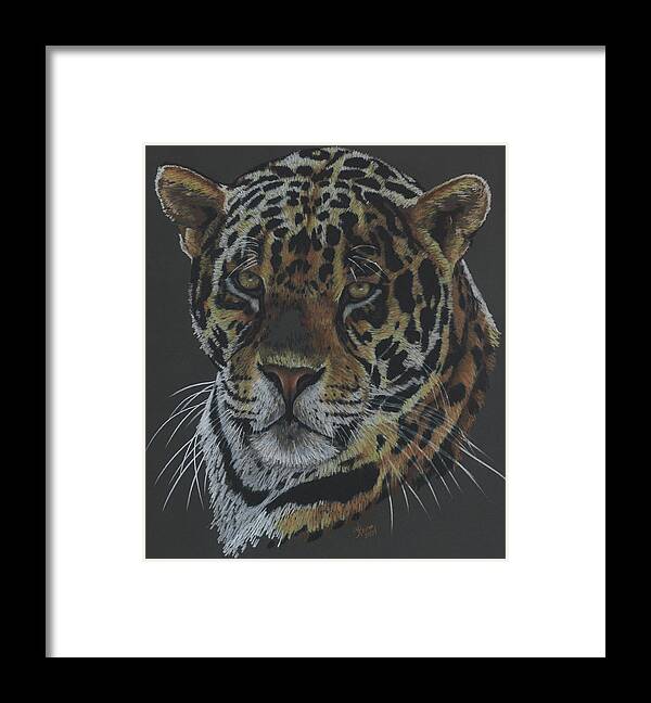 Jaguar Framed Print featuring the painting Valiant #1 by Barbara Keith