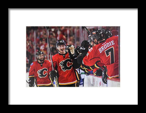 Playoffs Framed Print featuring the photograph Vancouver Canucks V Calgary Flames - #1 by Derek Leung