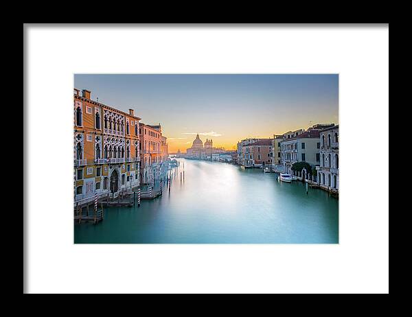 Panoramic Framed Print featuring the photograph View From Accademia Bridge On Grand #1 by Dietermeyrl