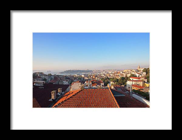 Istanbul Framed Print featuring the photograph View Over Istanbul At Sunrise #1 by Laurie Noble