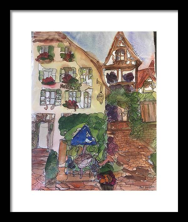Landscape Painted On Location In Germany. Framed Print featuring the painting Village in Germany #1 by Michelle Gonzalez