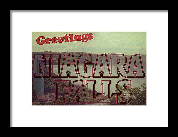 Niagara Framed Print featuring the photograph Vintage Niagara Falls Postcard #1 by Deborah Ritch