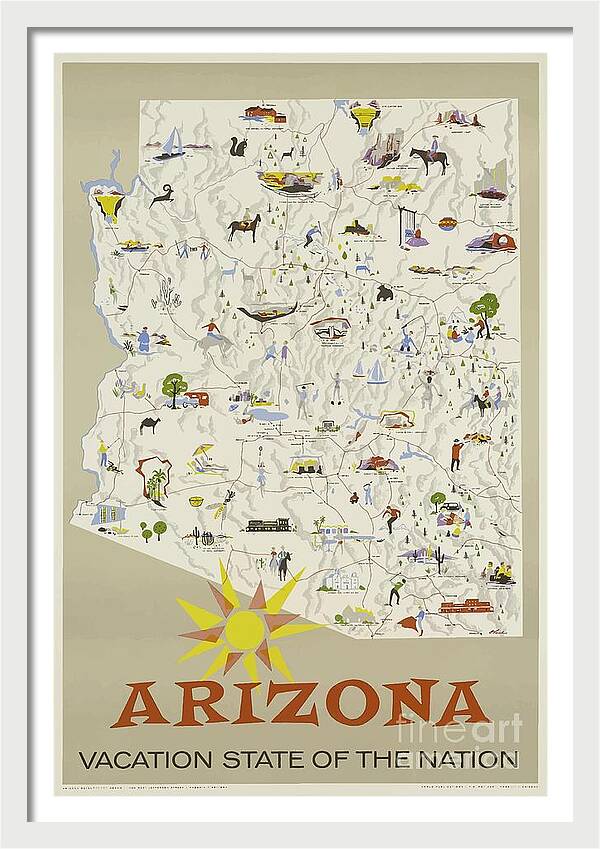 Vintage Travel Poster - Arizona by Esoterica Art Agency