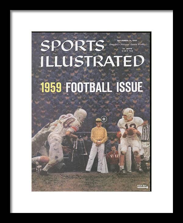 1950-1959 Framed Print featuring the photograph Virginia Tech Qb Billy Cranwell Sports Illustrated Cover #1 by Sports Illustrated