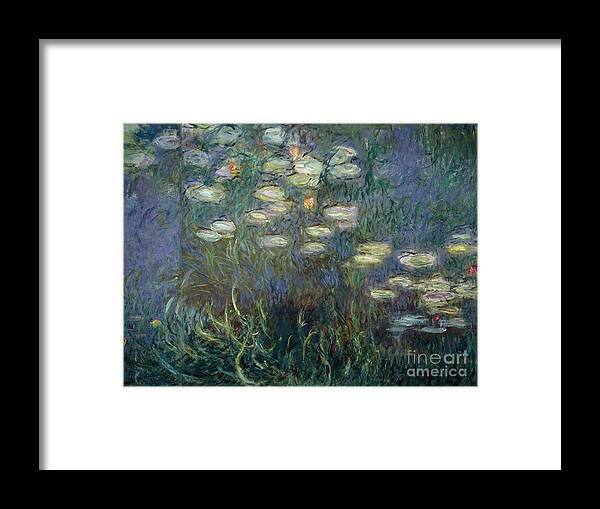 Monet Framed Print featuring the painting Water Lilies By Claude Monet, Detail by Claude Monet