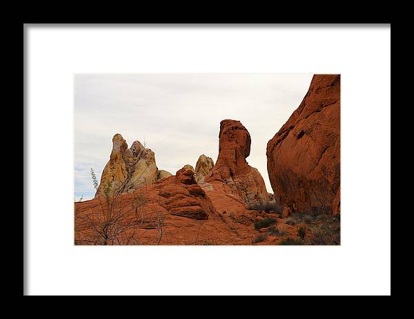 Valley Of Fire State Park Framed Print featuring the photograph White Dome Hike #1 by Maria Jansson