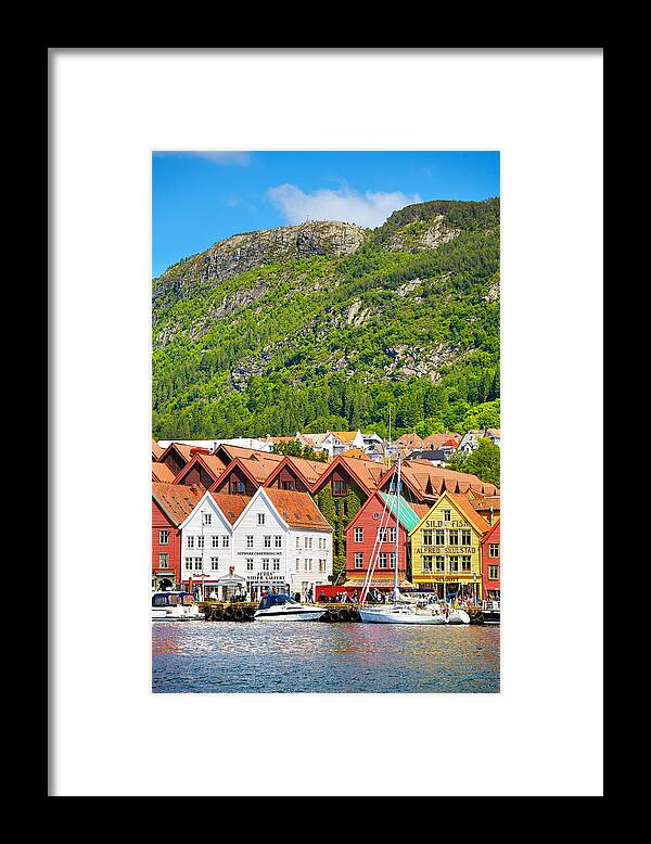 Landscape Framed Print featuring the photograph Wooden Warehouses, Bryggen, Bergen #1 by Jan Wlodarczyk