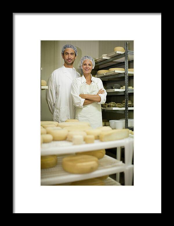 Holding Framed Print featuring the digital art Worker At A Cheese Dairy #1 by Zero Creatives