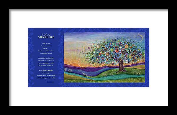 Whimsical Tree Framed Print featuring the digital art You Are My Sunshine - Poetry by Tanielle Childers