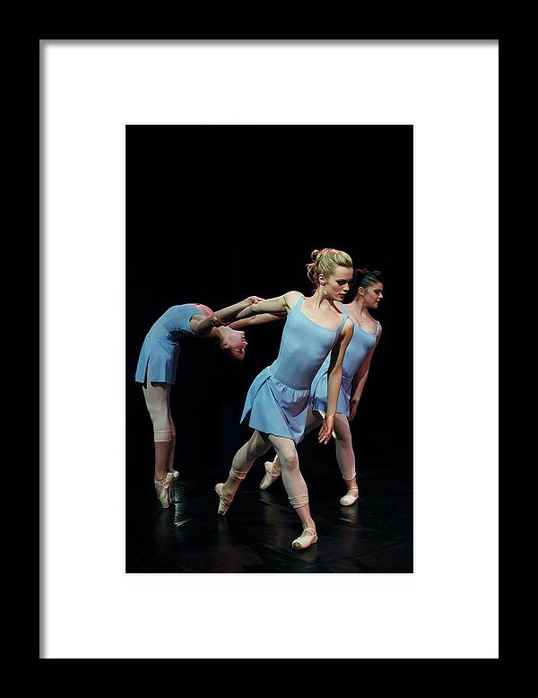 Ballet Dancer Framed Print featuring the photograph Young Dancers Performing On Stage #1 by Per-anders Pettersson