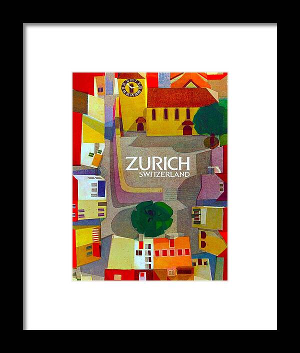 Zyrich Framed Print featuring the digital art Zurich #1 by Long Shot