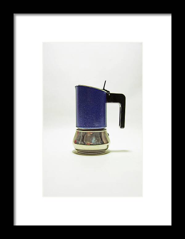 Studio Framed Print featuring the photograph 10-05-19 STUDIO. Blue Cafetiere by Lachlan Main